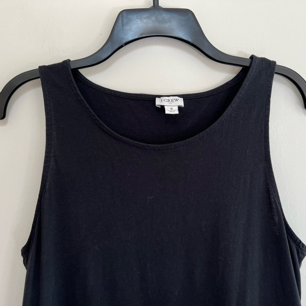 J. Crew Cotton Tiered Knit Maxi Sleeveless Dress with Eyelet Trim, Black, S - Picture 4 of 7